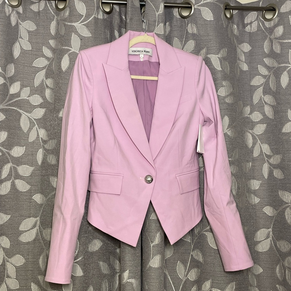 Veronica Beard Hosanna Crop Dickey Jacket in Barely orchid - Picture 3 of 6